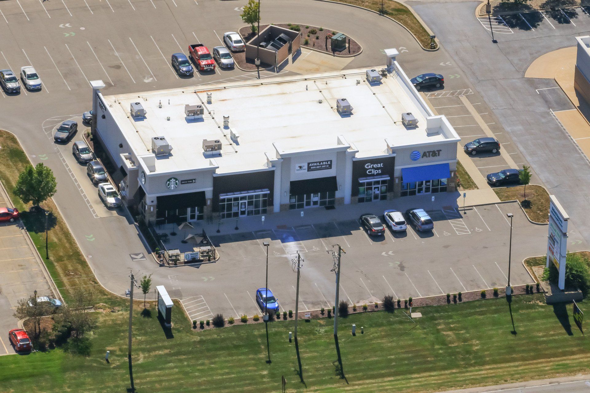 Commercial Center in Mattoon IL Aerial Shot