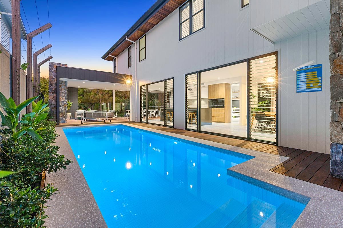 Outdoor Pool In Backyard — Quality Swimming Pools in Coolangatta, QLD