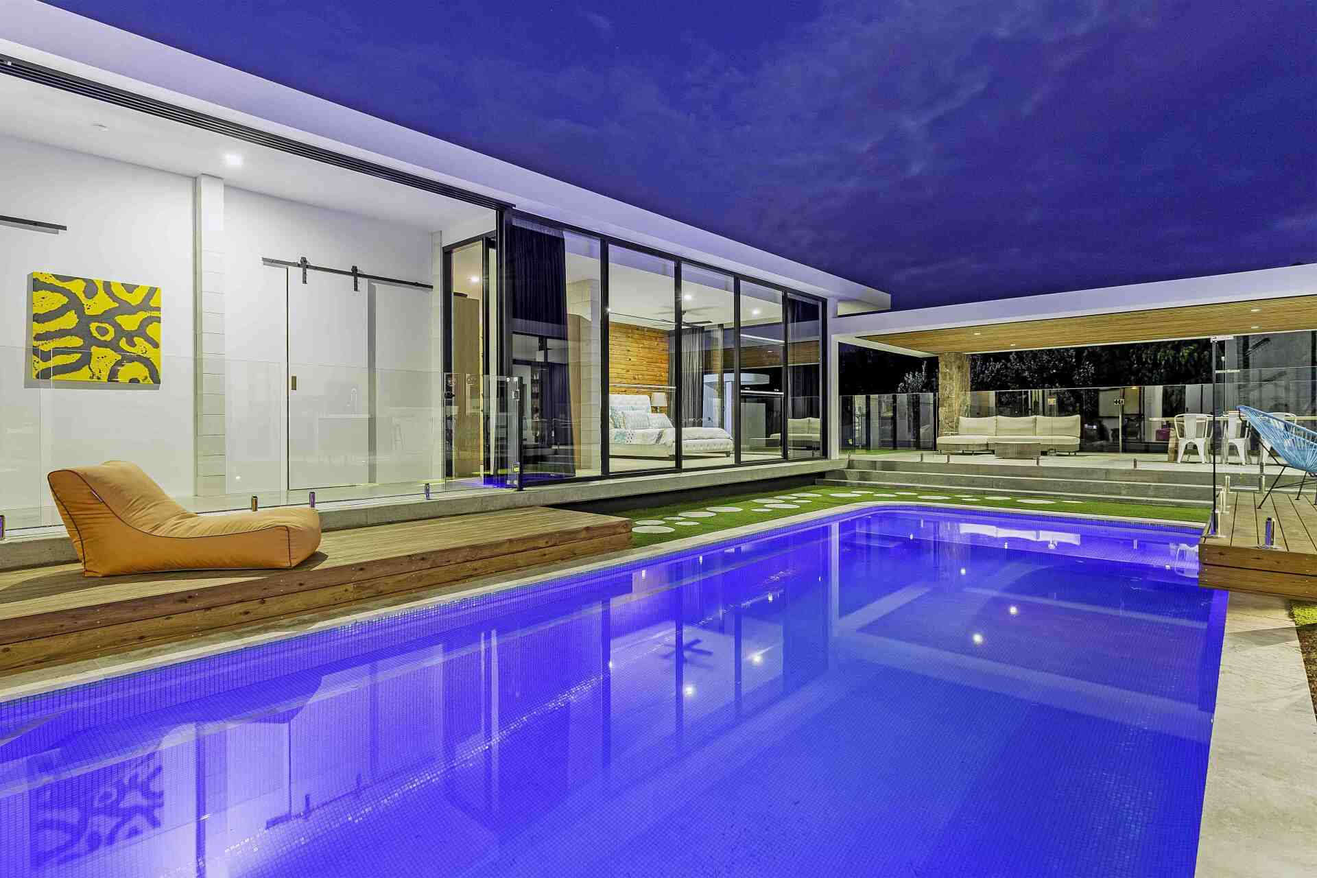 Pool with night lights - Coastal Pools Coolangatta