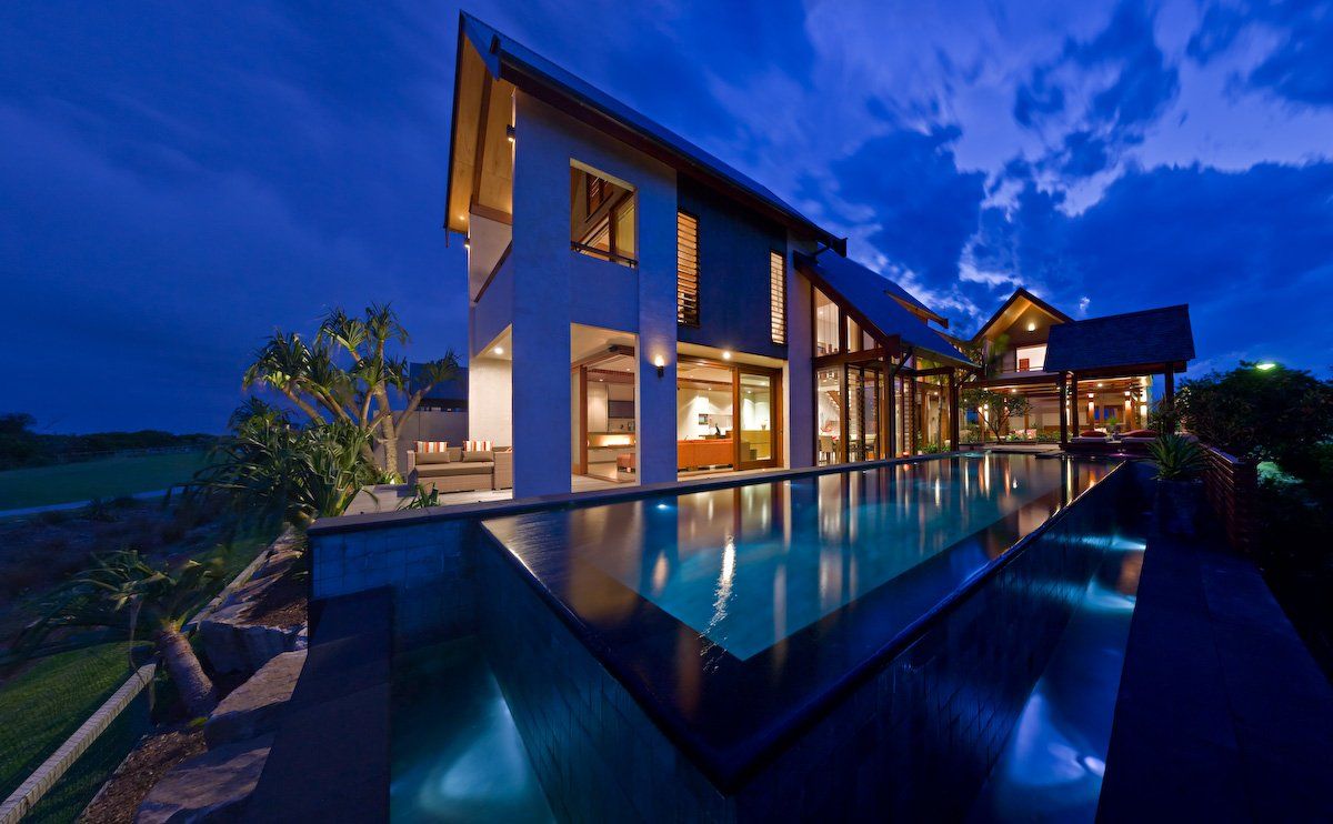 night time pool with lights - Coastal Pools Coolangatta