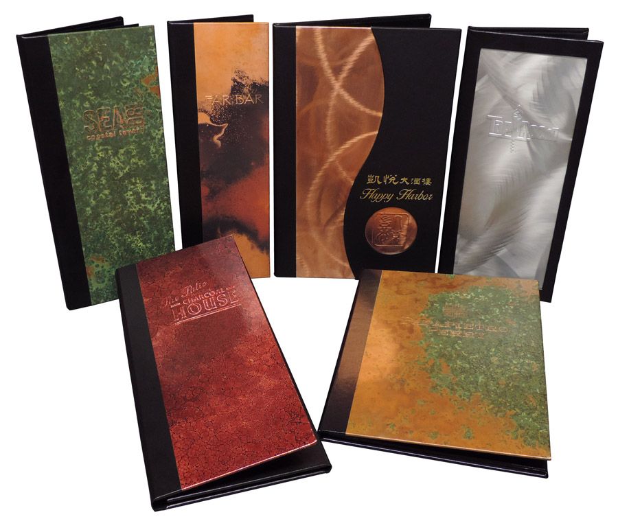metal menu covers