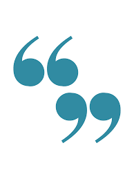 Blue quotation marks.