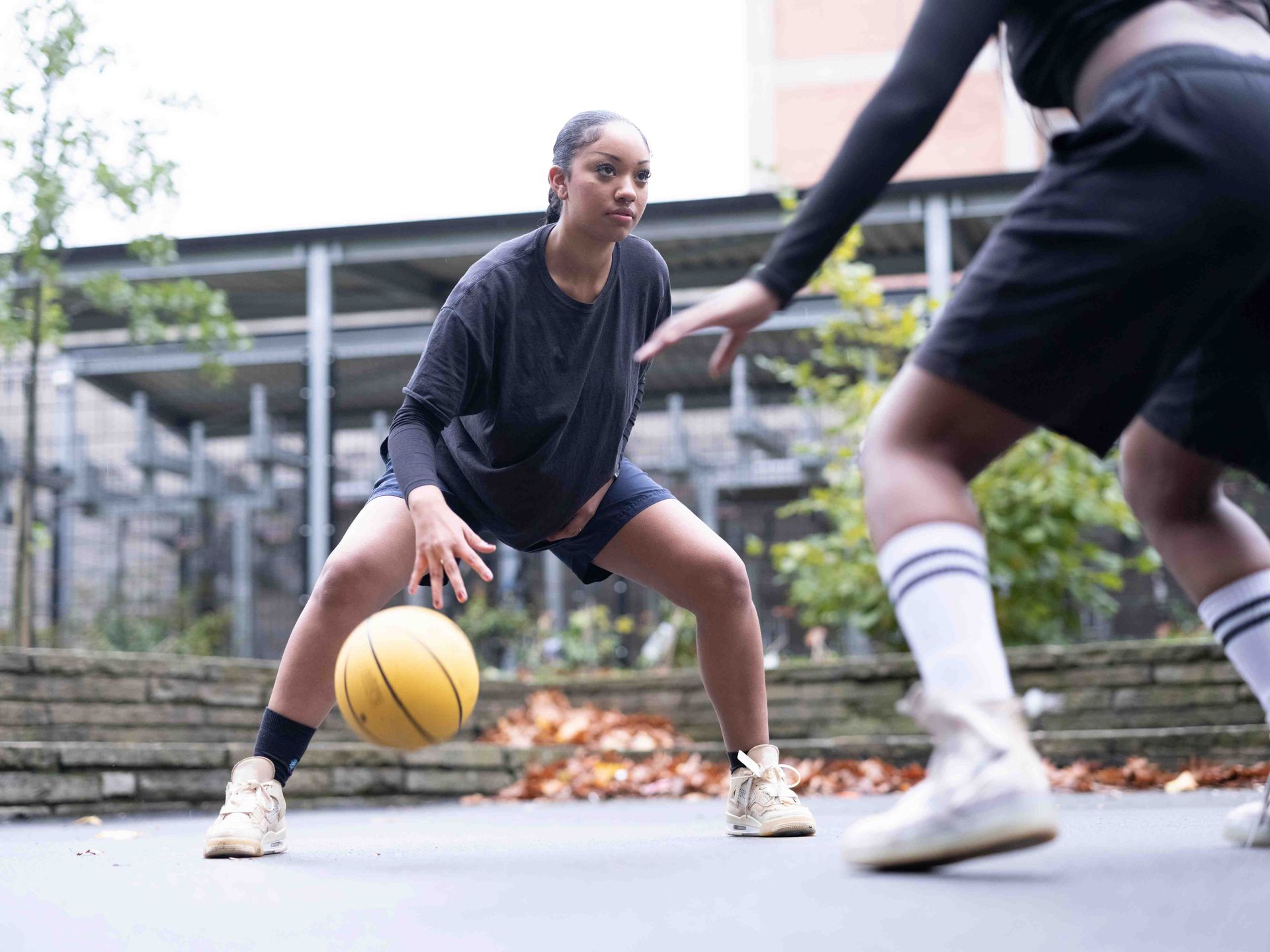 a cute photograph of a female basketball team practicing