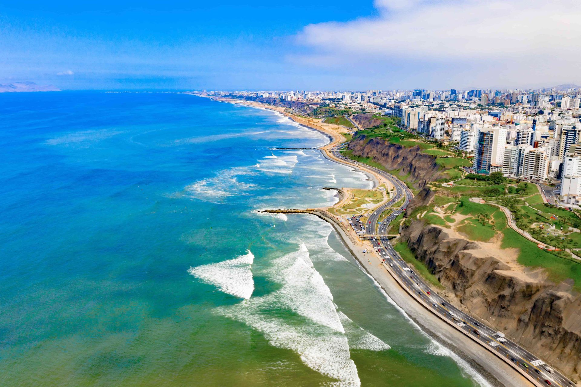 Aerial photography of a city coast