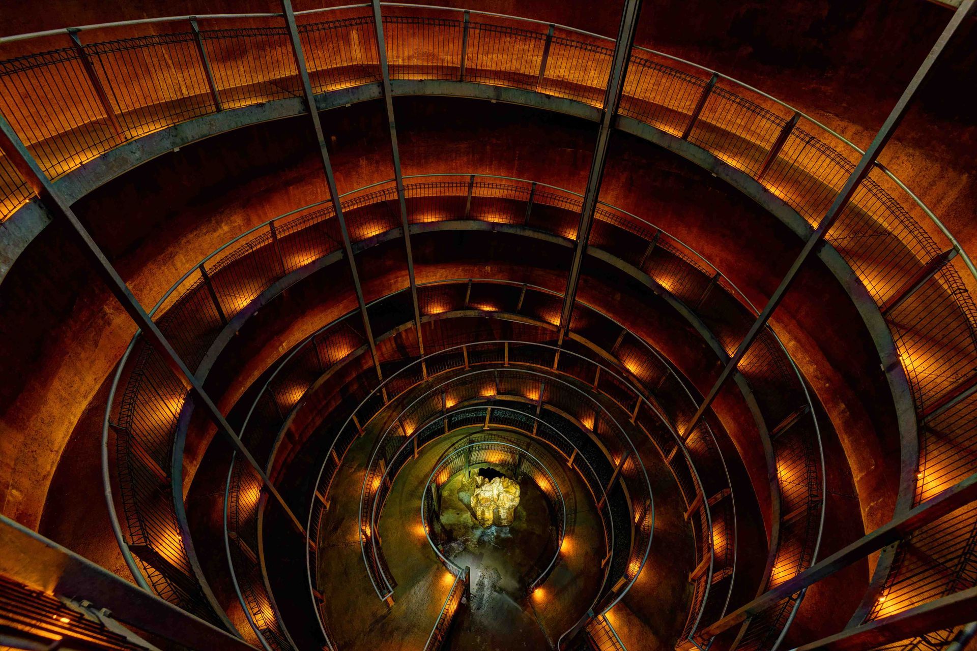 Artistic photograph of spiral stairs structure taken by an Amarillo photographer