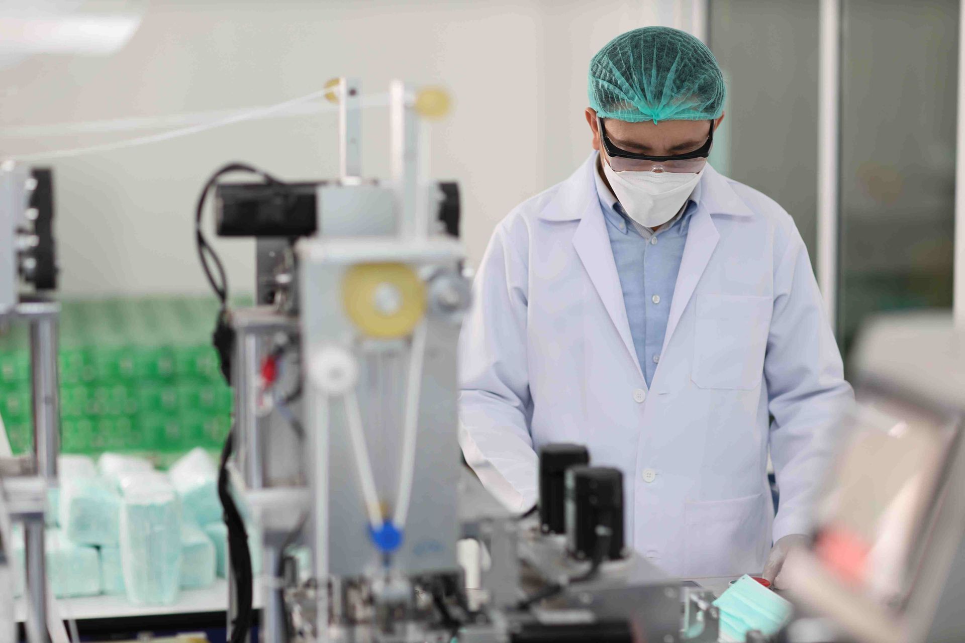 A professional industrial photo of a man working in a factory in Amarillo, TX