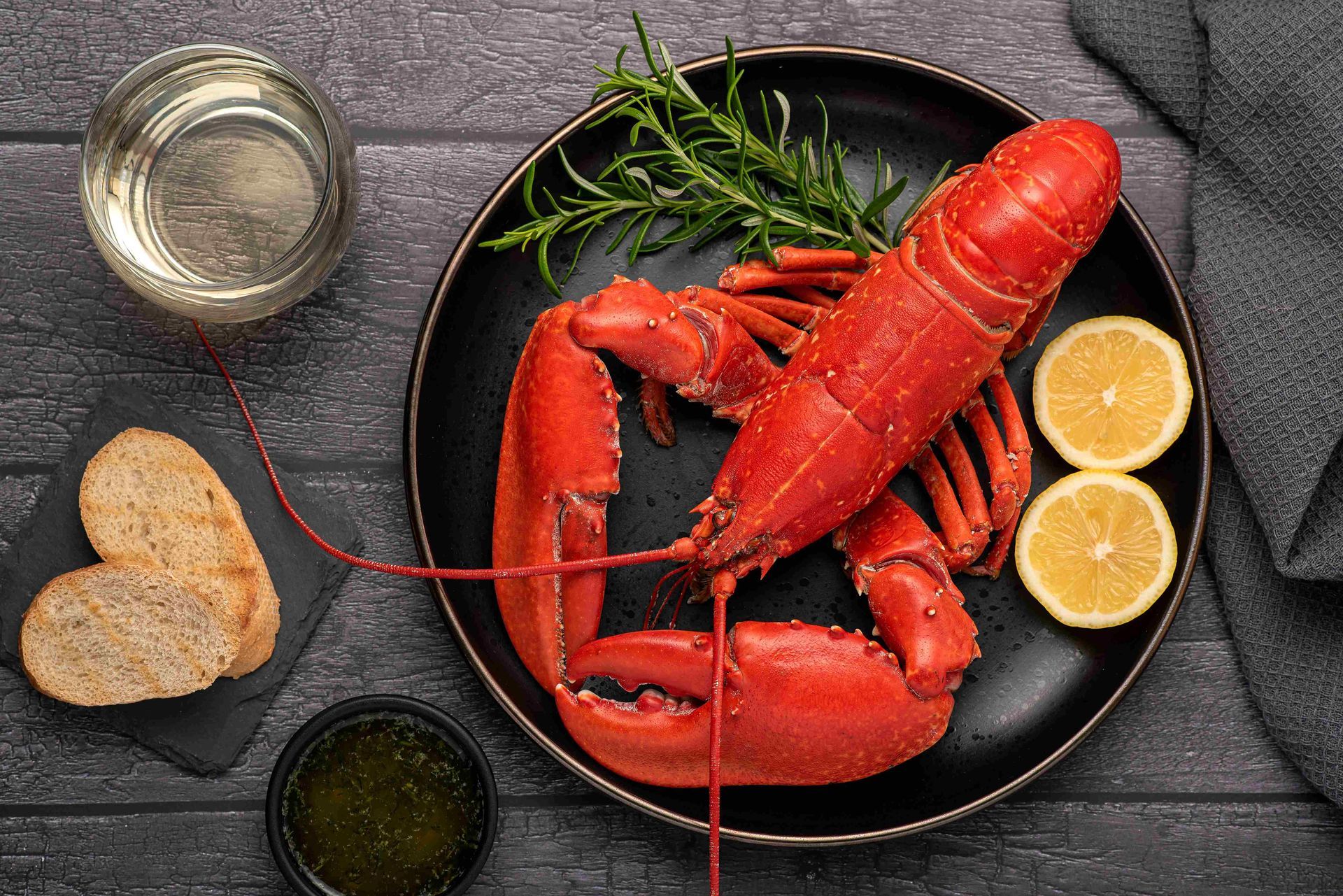 A lobster in a frying pan