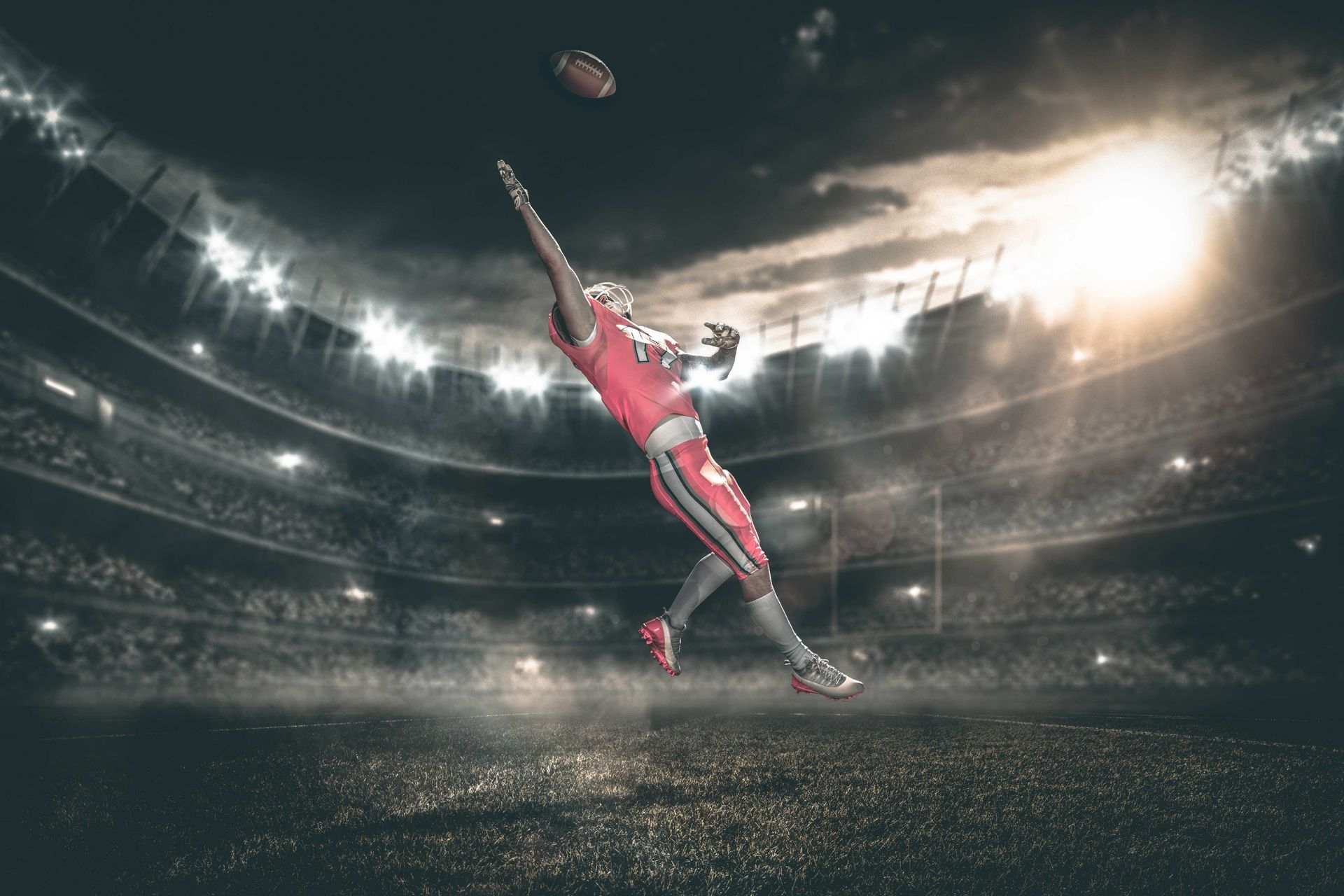 A sports photography photo of football player