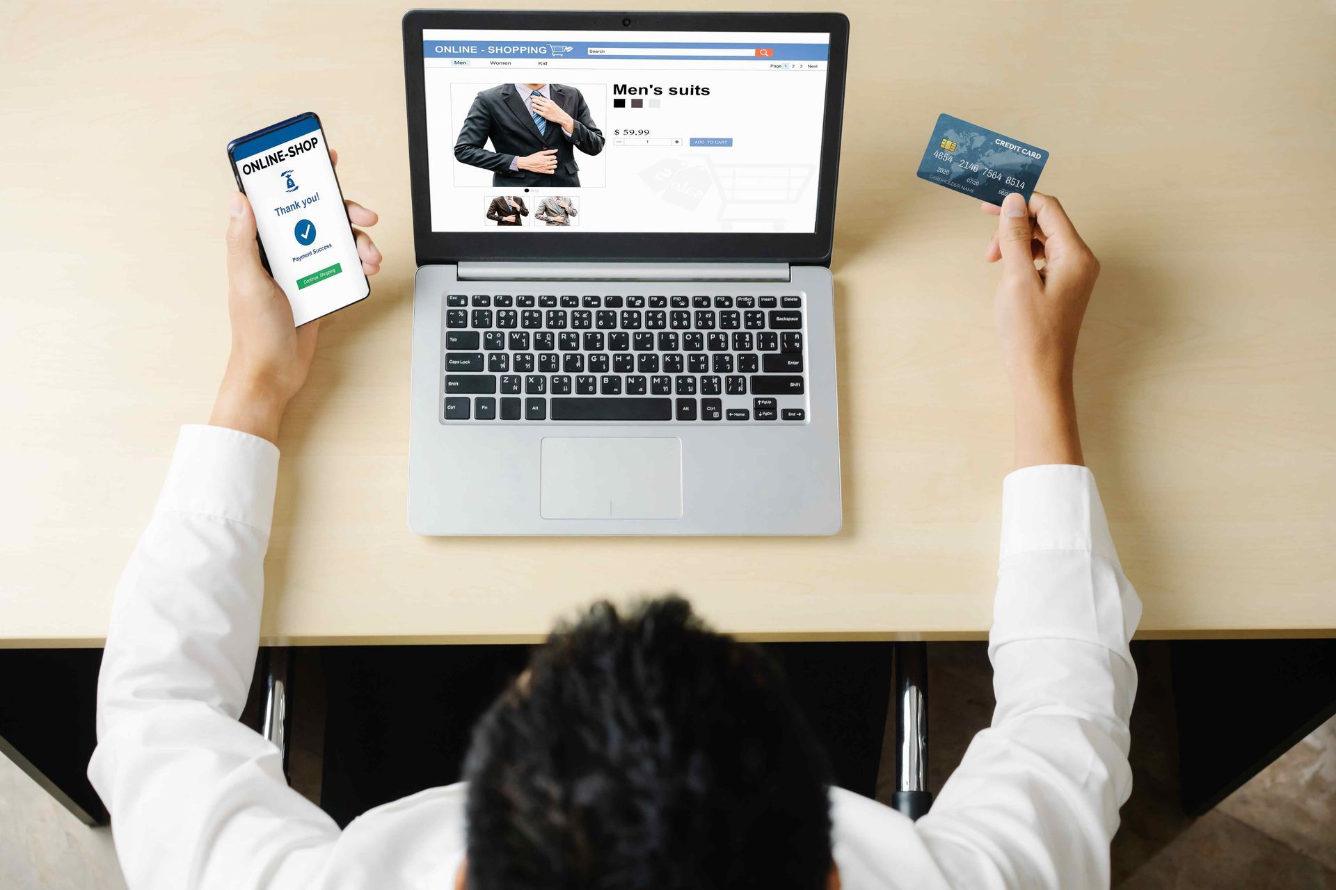 Photo of a man engaging in e-commerce online