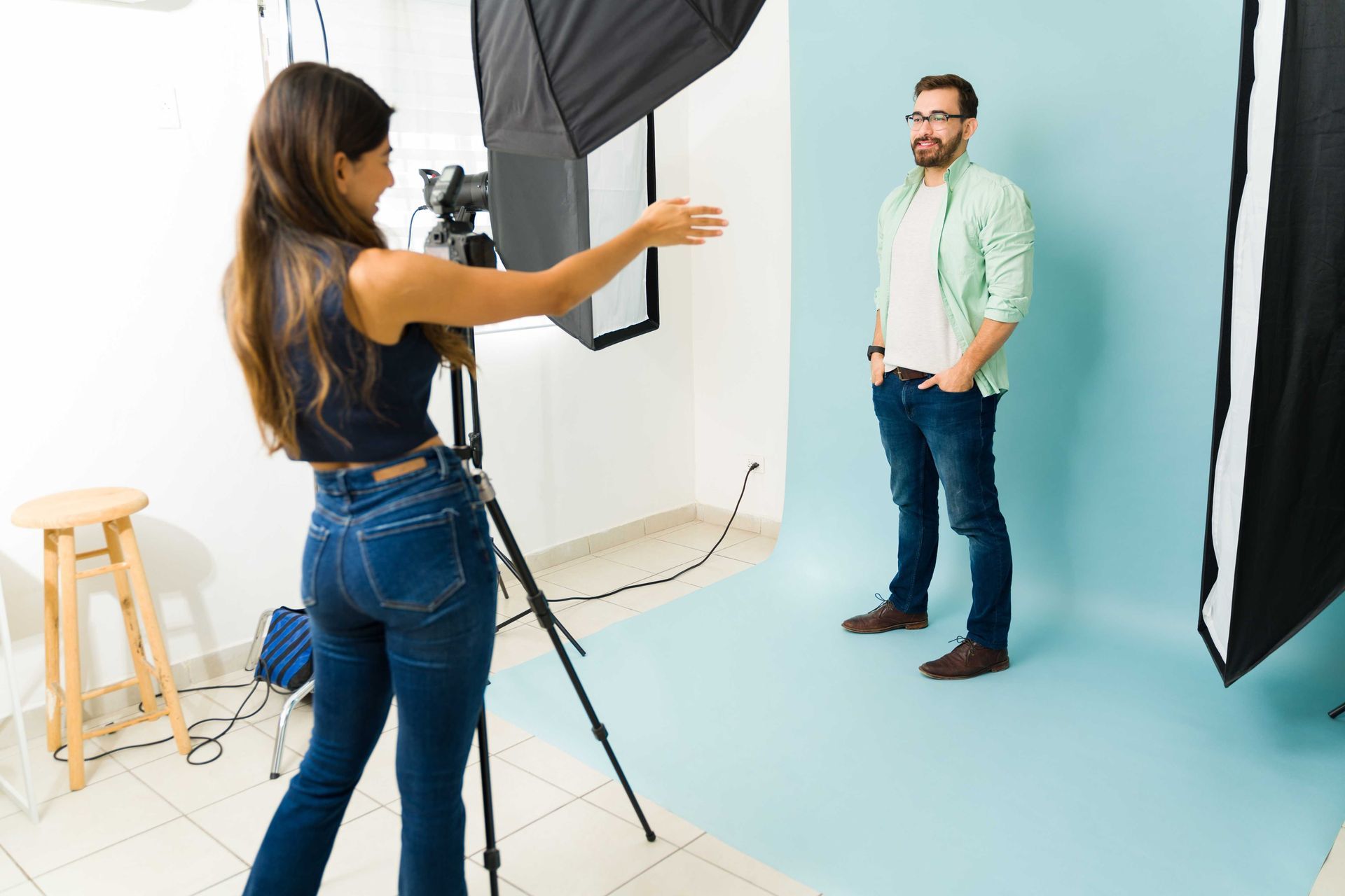 A woman photographer from Amarillo's Photos doing a photoshoot