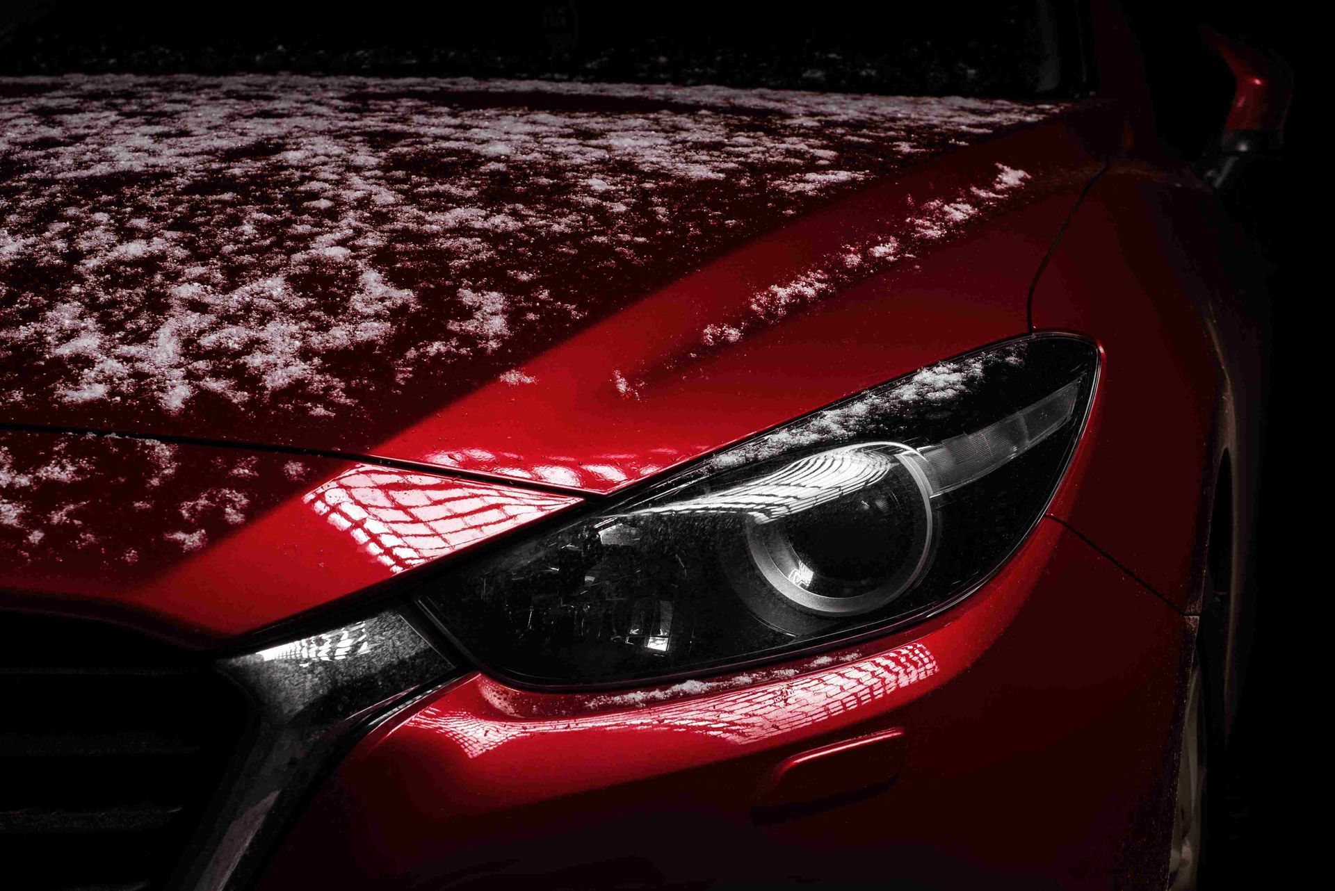 A sleek red car