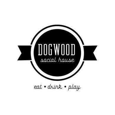 A black and white logo for a restaurant called dogwood social house.