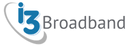 The logo for i3 broadband is blue and gray on a white background.