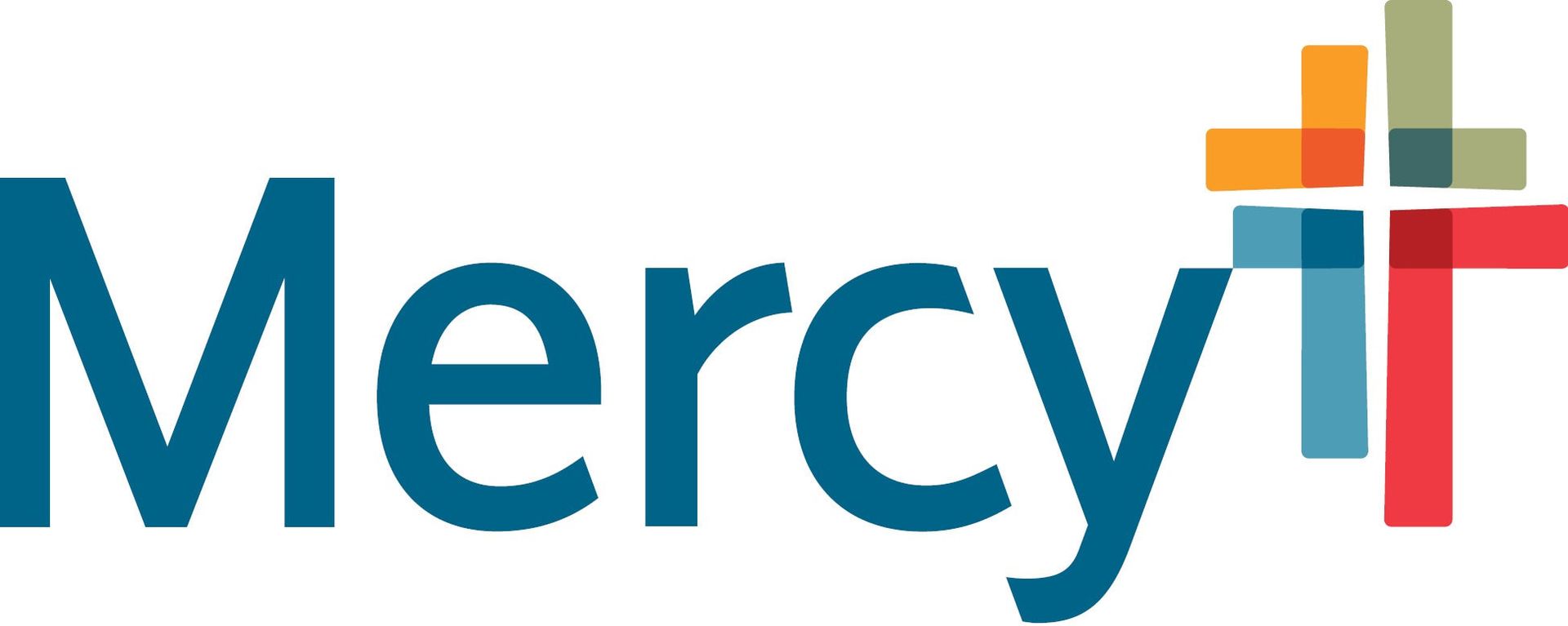 The mercy logo has a cross in the middle of it.