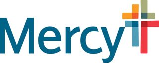 The mercy logo has a cross in the middle of it.
