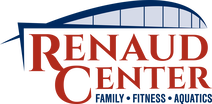 A logo for renaud center family fitness aquatics