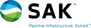 A logo for sak pipeline infrastructure solved