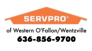 A logo for servpro of western o'fallon / wentzville