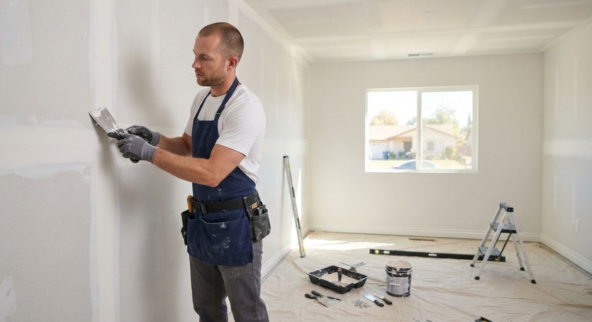 Renovated room with new drywall installation in Madera
