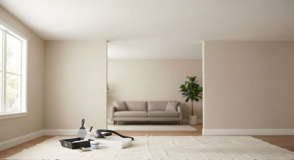 Smooth ceiling restoration following popcorn removal in Madera