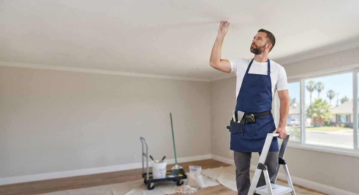Recent popcorn ceiling removal project completed in Madera