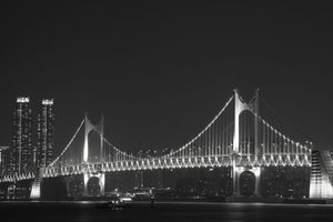 Gwangan Bridge lit up at night, Busan