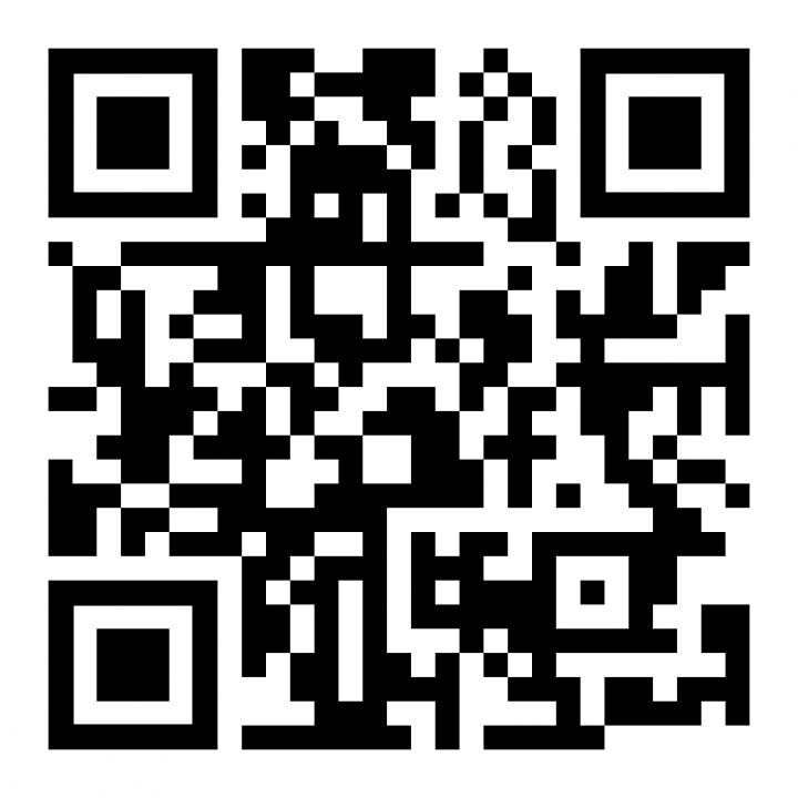 Black-and-white QR code centered on a white background
