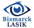 Bismarck LASIK logo with a stylized blue eye and blue text on a white background