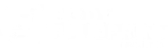 Logo: White circle with person-shaped design,