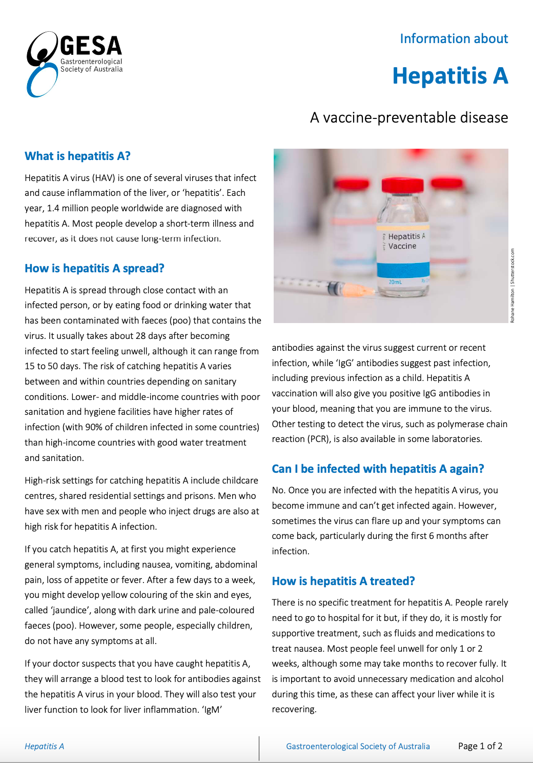 Hepatitis A Sydney