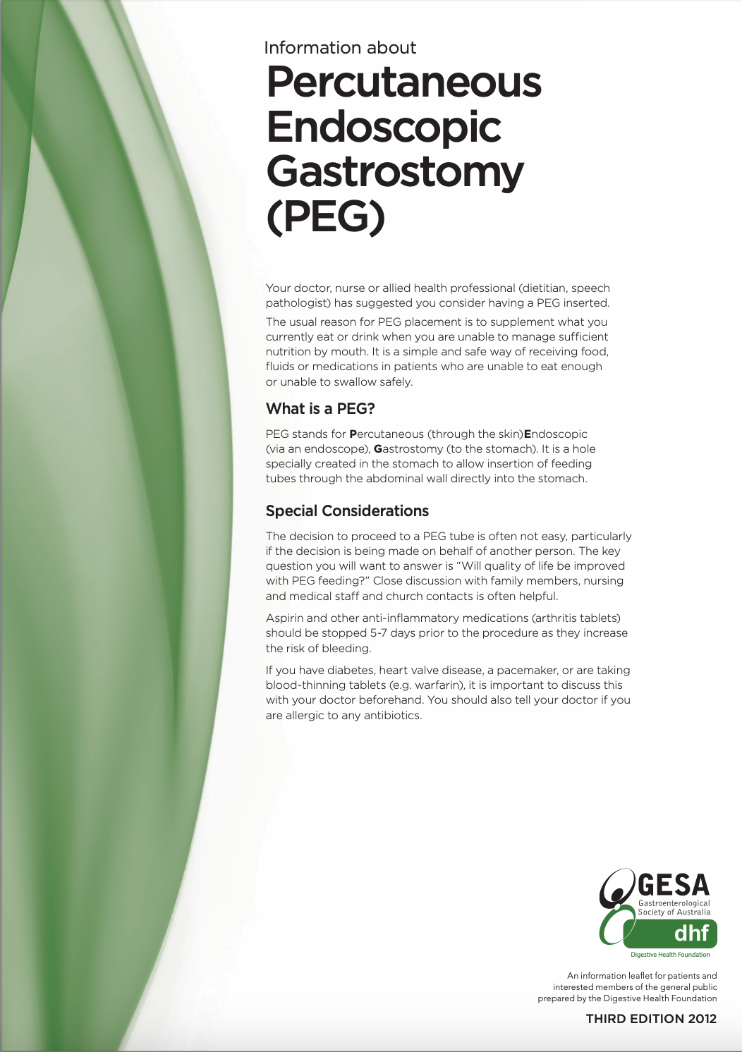Percutaneous Endoscopic Gastrostomy Sydney