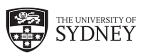 A black and white logo for the university of sydney