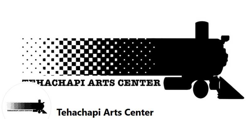 Tehachapi Arts Center logo with black silhouette and checkerboard fade text