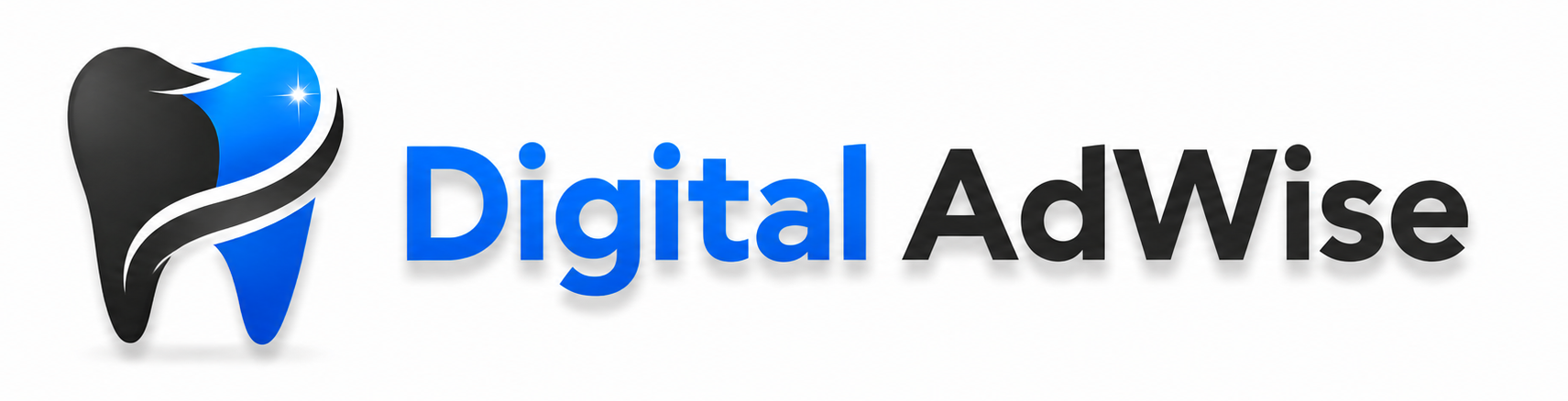 Digital AdWise logo with blue and gray stylized tooth icon and text