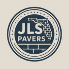 JLS Pavers logo: circular design with brickwork Florida outline, 