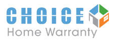 Choice Home Warranty logo with blue text and a house icon.