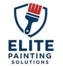 Elite Painting Solutions logo with blue shield and red paintbrush icon