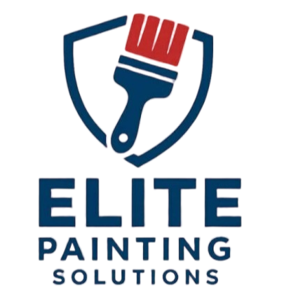 Elite Painting Solutions logo with blue shield and red paintbrush icon