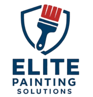 Elite Painting Solutions logo with blue shield and red paintbrush icon