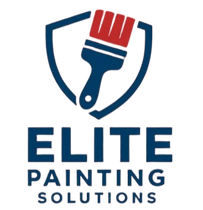 Elite Painting Solutions logo with blue shield and red paintbrush icon