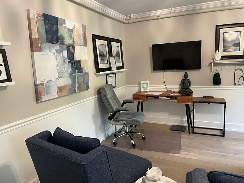 An office at Stem Cells Philadelphia where patients learn about regenerative medicine and aesthetic procedures in Villanova, PA.