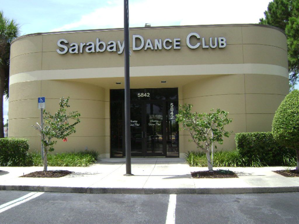 The sarabay dance club is located in a parking lot The sarabay dance club is located in a parking lot