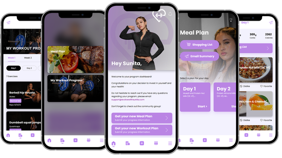 A group of cell phones with a woman on the screen.