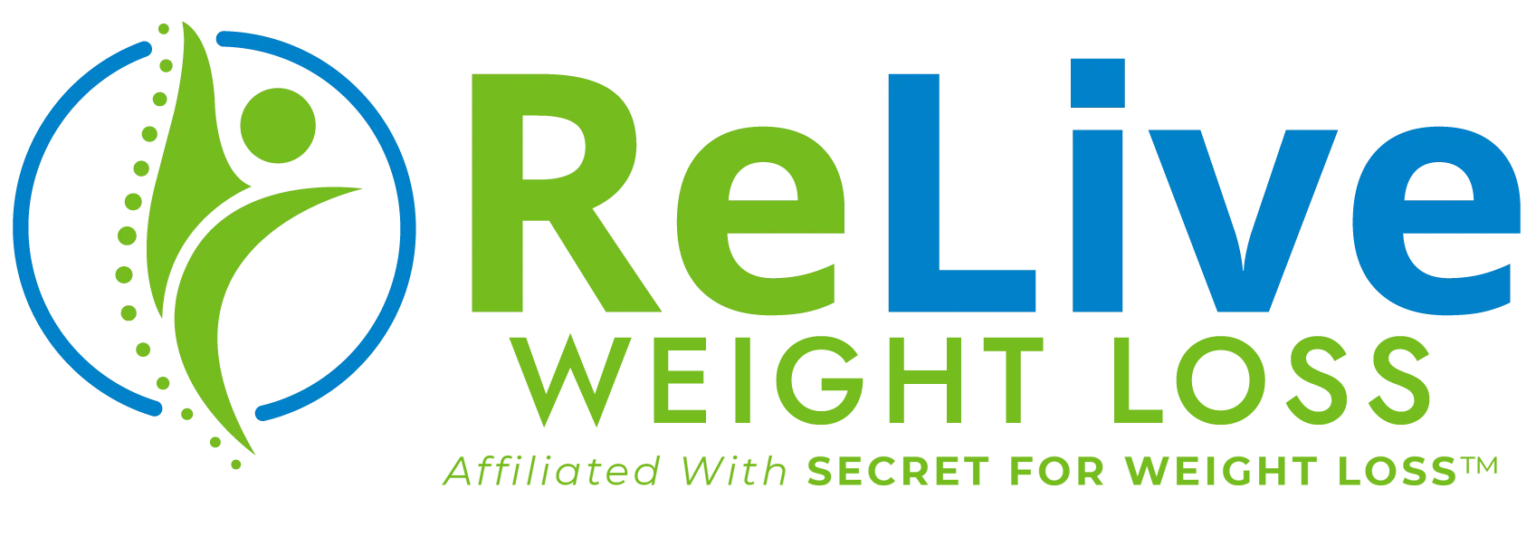 ReLive Weight Loss logo with blue and green colors. Affiliated with Secret for Weight Loss.