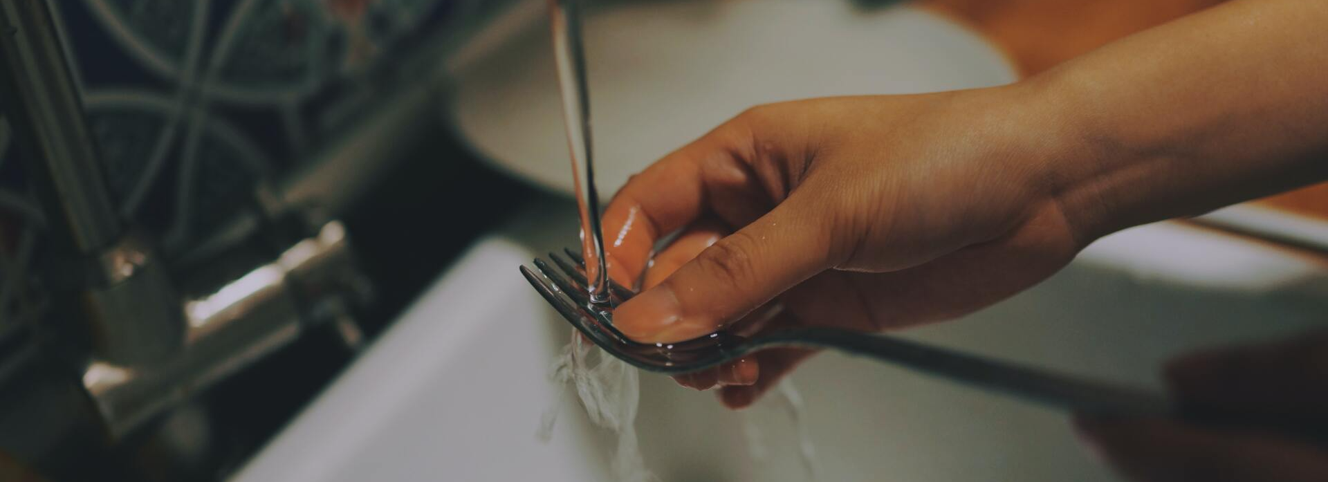 washing dishes
