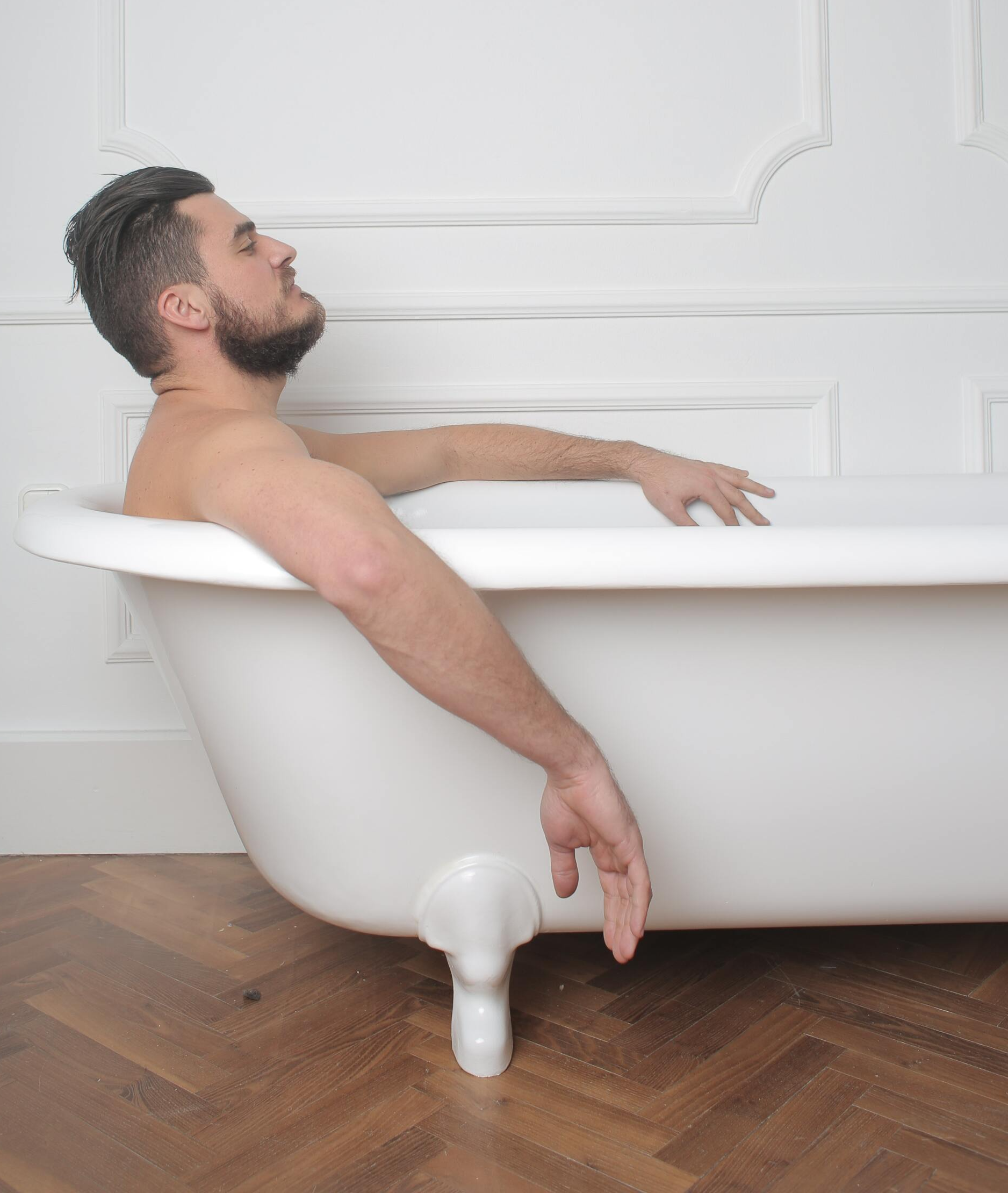 man bathing