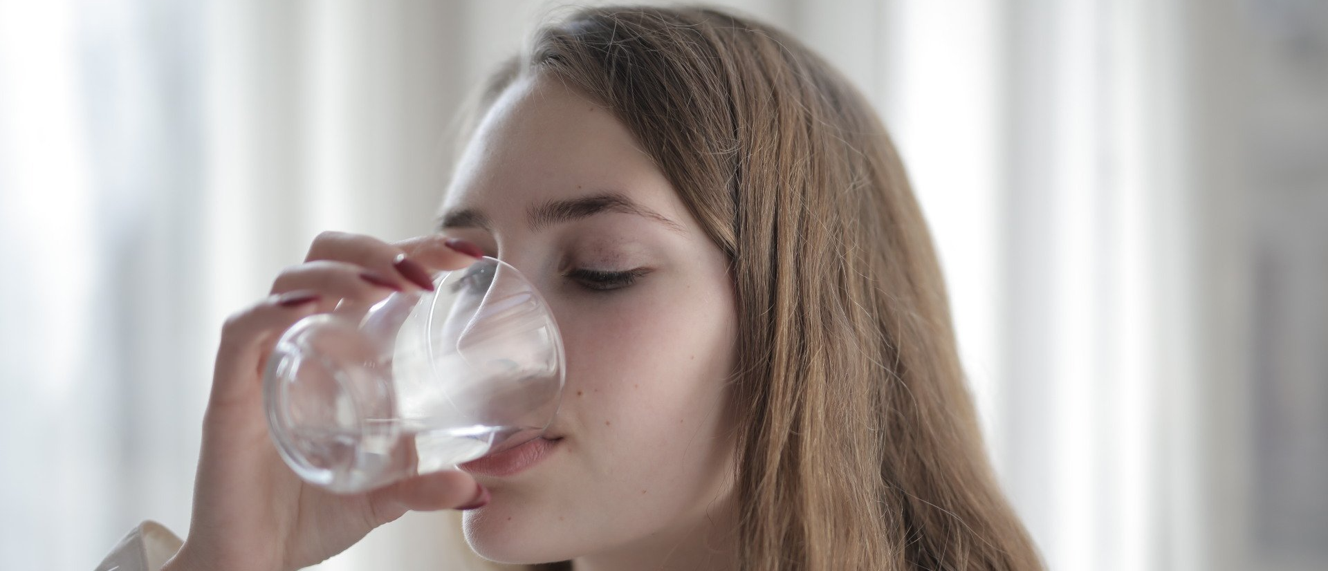 woman drinking water