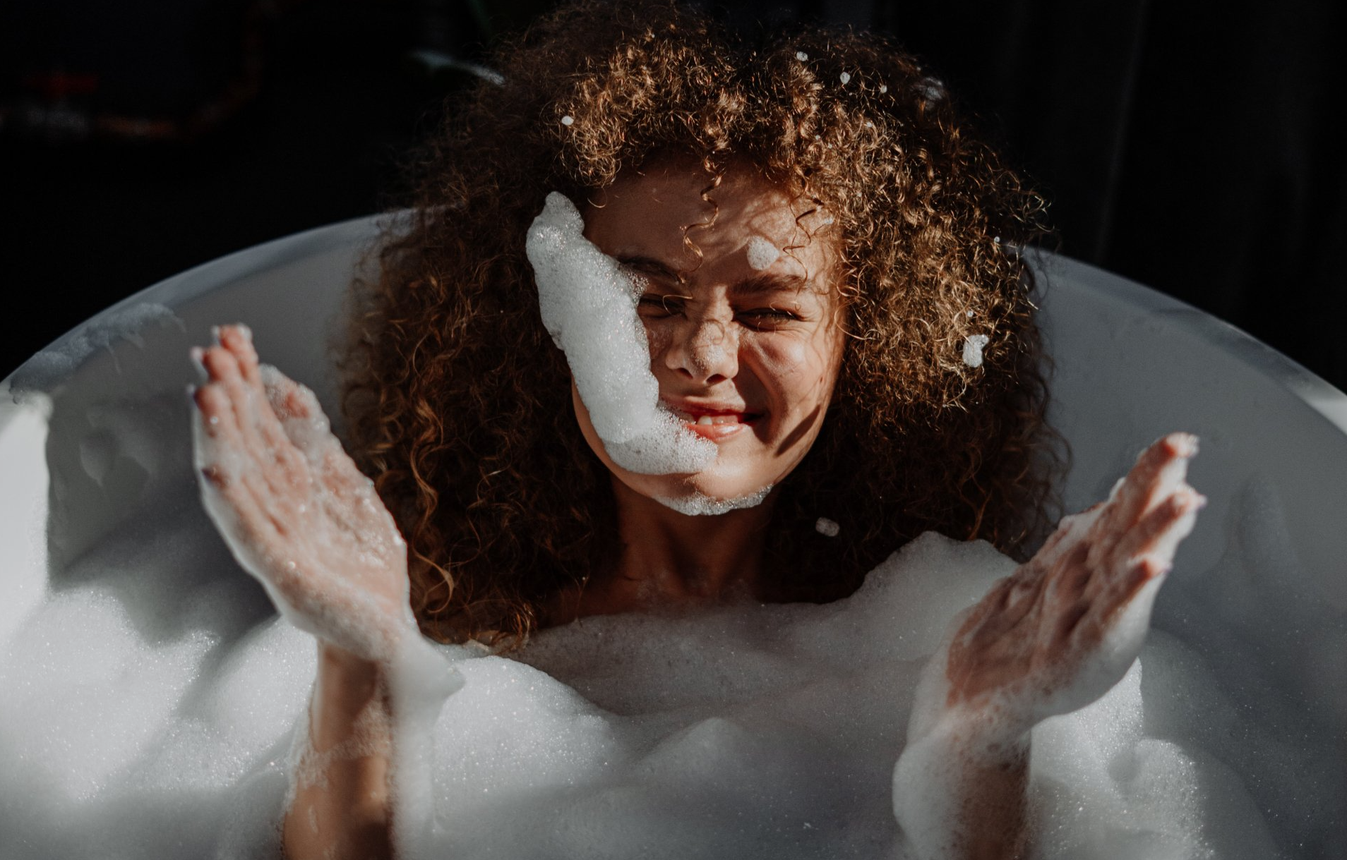 taking a bath