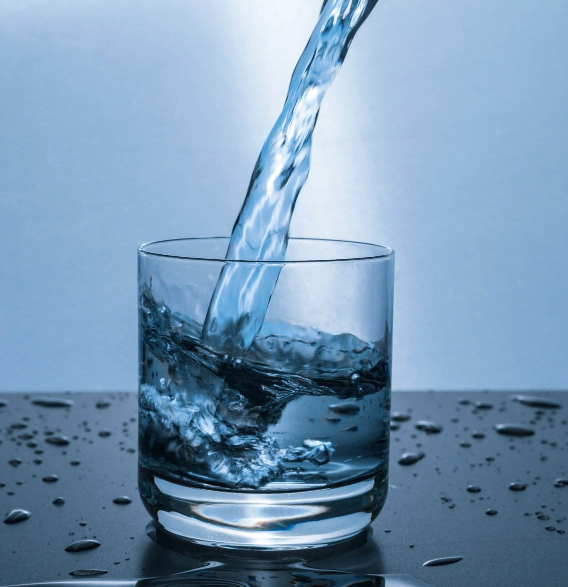 water being poured into glass