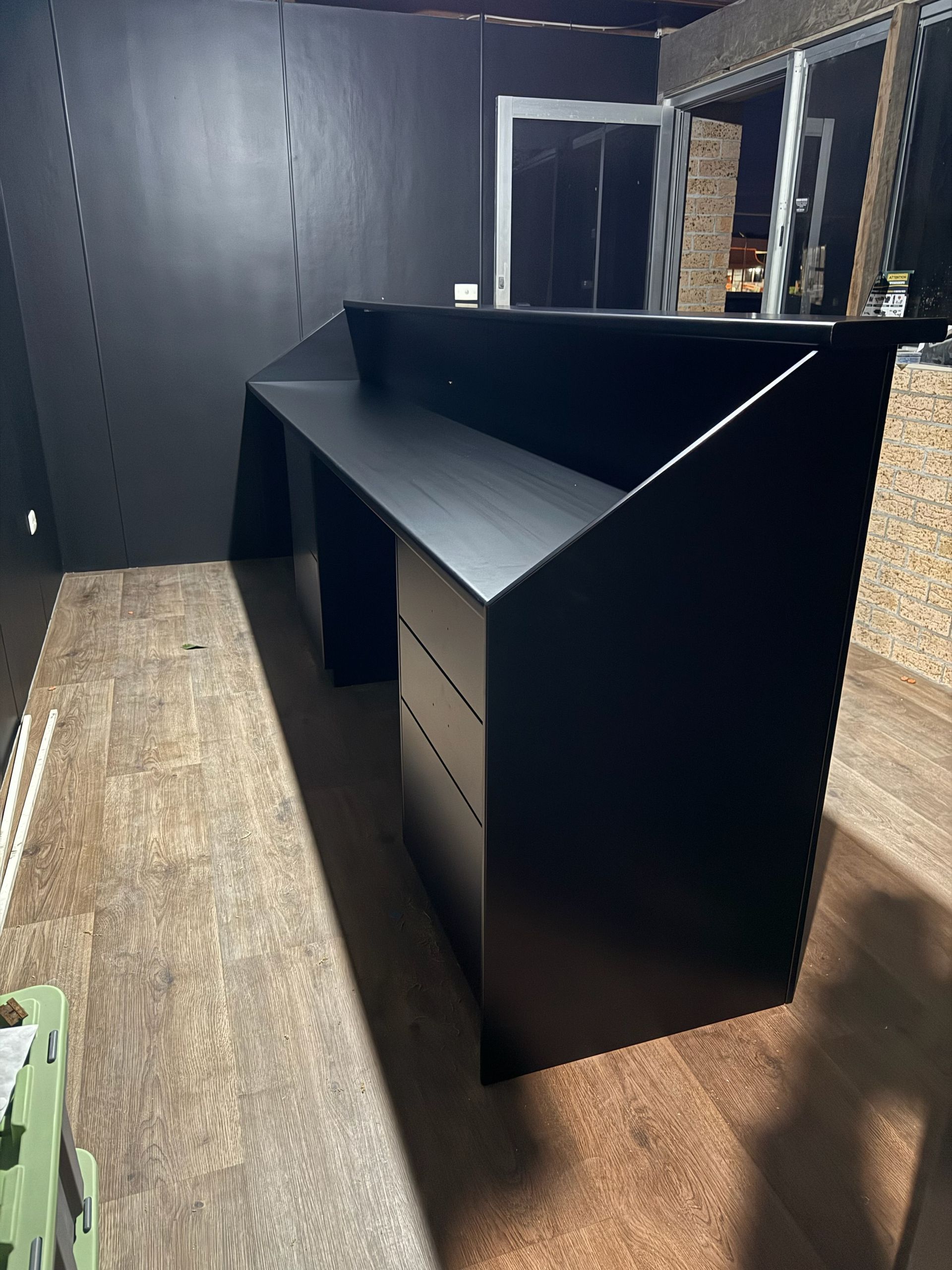 Custom black desk — Gateway Manufacturing in Morisset, NSW
